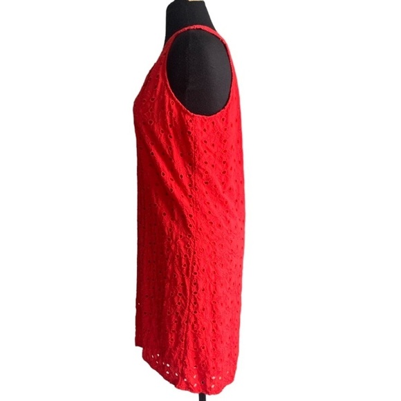 Stitch Fix Market & Spruce Brea Red Eyelet Dress Size Small - Picture 4 of 10